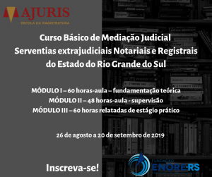 Read more about the article Fundação Enore e Escola da Ajuris promovem Curso Básico de Mediação Judicial para Serventias Extrajudiciais